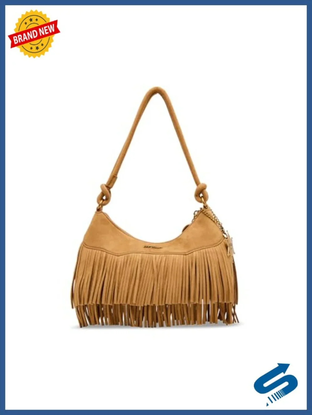 Faux Leather Fringe Shoulder Bag with Crossbody Strap